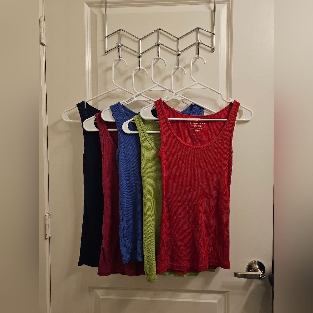 Bundle of (5) - Faded Glory Solid-Color Tank Tops